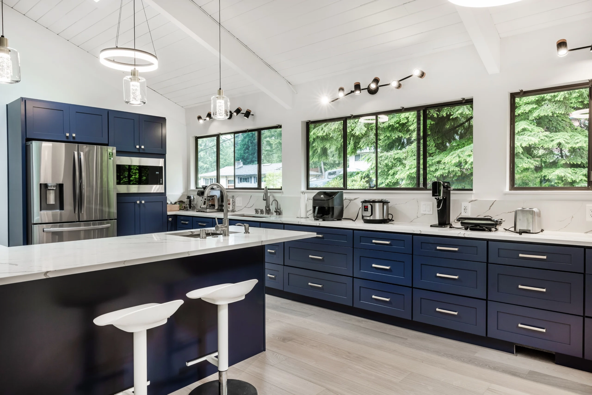 Kitchen Remodeling,  Skylight Navy Kitchen