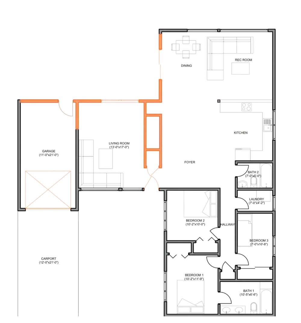 Floor plan before